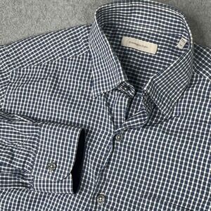 Ermenegildo Zegna Oxford Cotton Button Down Shirt Men's Size M Relaxed Gingham‎